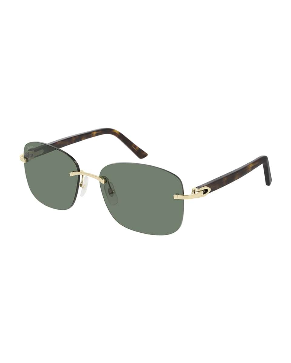 Men's Rimless Square Tortoiseshell Sunglasses